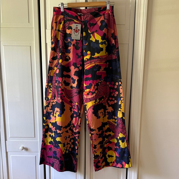 Anthropologie Roopa Pemmaraju Sunset Wide Leg Pants Medium New - Picture 1 of 11